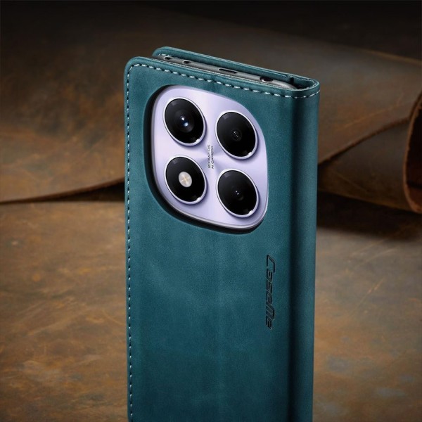 Чохол-книжка CaseMe Нубук для Xiaomi Redmi Note 14 Pro 4G бірюзовий