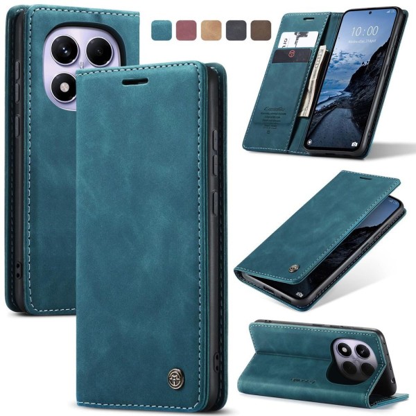 Чохол-книжка CaseMe Нубук для Xiaomi Redmi Note 14 Pro 4G бірюзовий