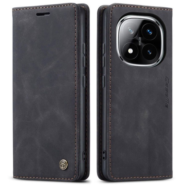 Чохол-книжка CaseMe Нубук для Xiaomi Redmi Note 14 Pro 5G чорний
