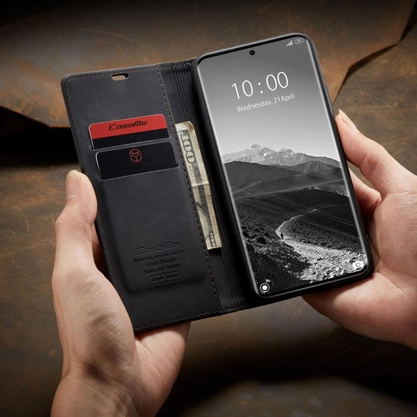 Чохол-книжка CaseMe Нубук для Xiaomi Redmi Note 14 Pro 5G чорний