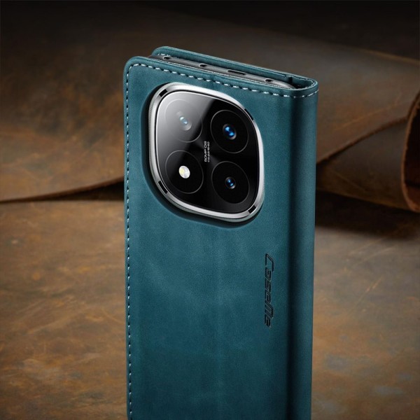 Чохол-книжка CaseMe Нубук для Xiaomi Redmi Note 14 Pro 5G бірюзовий
