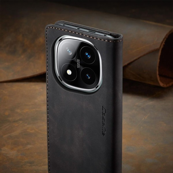 Чохол-книжка CaseMe Нубук для Xiaomi Redmi Note 14 Pro+ 5G чорний