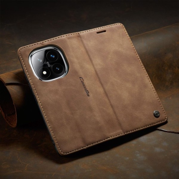Чохол-книжка CaseMe Нубук для Xiaomi Redmi Note 14 Pro+ 5G світло-коричневий