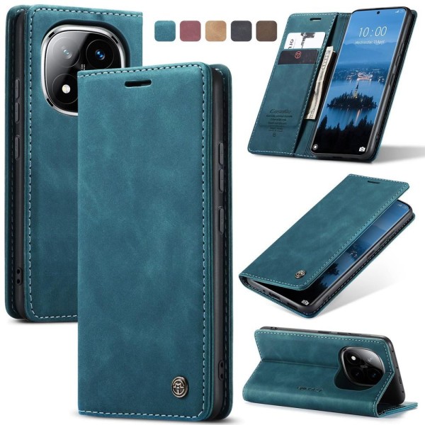 Чохол-книжка CaseMe Нубук для Xiaomi Redmi Note 14 Pro+ 5G бірюзовий