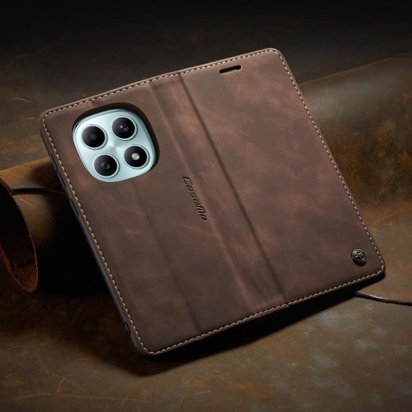 Чохол-книжка CaseMe Нубук для Xiaomi Redmi Note 15 4G темно-коричневий