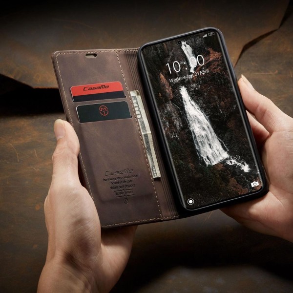 Чохол-книжка CaseMe Нубук для Xiaomi Redmi Note 15 4G темно-коричневий