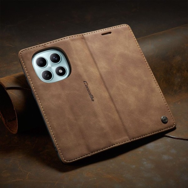Чохол-книжка CaseMe Нубук для Xiaomi Redmi Note 15 4G світло-коричневий
