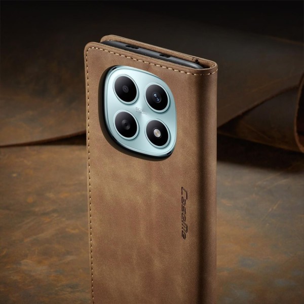 Чохол-книжка CaseMe Нубук для Xiaomi Redmi Note 15 4G світло-коричневий