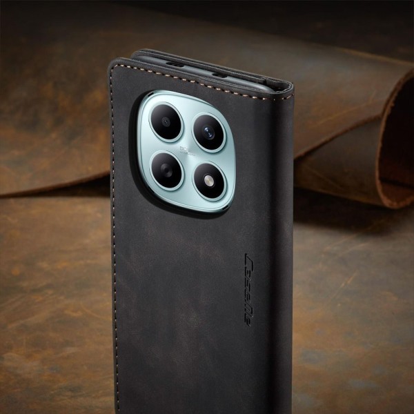 Чохол-книжка CaseMe Нубук для Xiaomi Redmi Note 15 5G чорний
