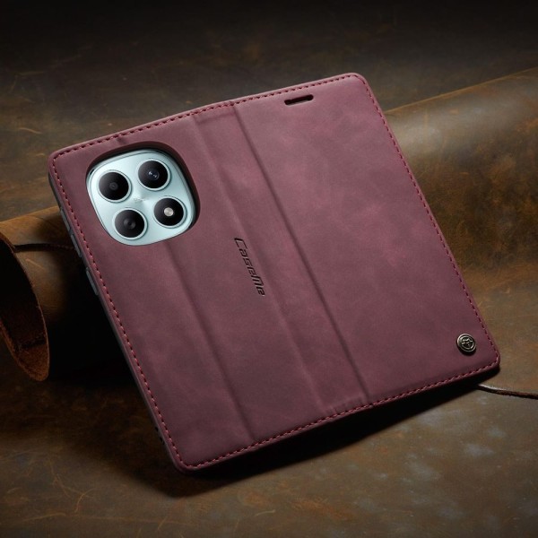 Чохол-книжка CaseMe Нубук для Xiaomi Redmi Note 15 5G бордовий