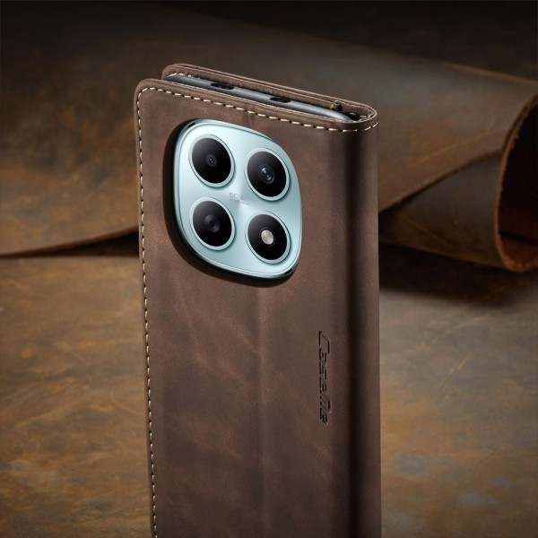 Чохол-книжка CaseMe Нубук для Xiaomi Redmi Note 15 5G темно-коричневий