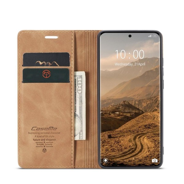Чохол-книжка CaseMe Нубук для Xiaomi Redmi Note 15 5G світло-коричневий