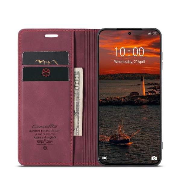 Чохол-книжка CaseMe Нубук для Xiaomi Redmi Note 15 Pro 4G бордовий