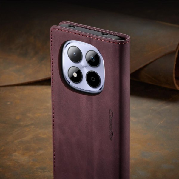 Чохол-книжка CaseMe Нубук для Xiaomi Redmi Note 15 Pro 4G бордовий