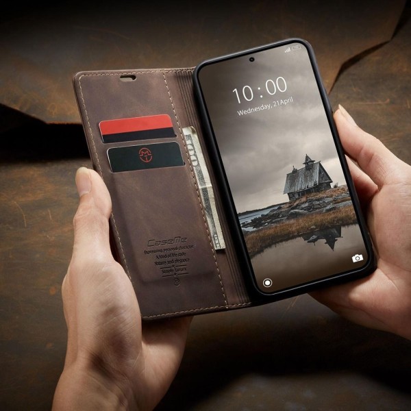 Чохол-книжка CaseMe Нубук для Xiaomi Redmi Note 15 Pro 4G темно-коричневий