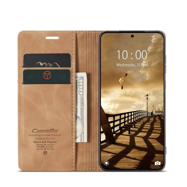 Чохол-книжка CaseMe Нубук для Xiaomi Redmi Note 15 Pro 4G світло-коричневий