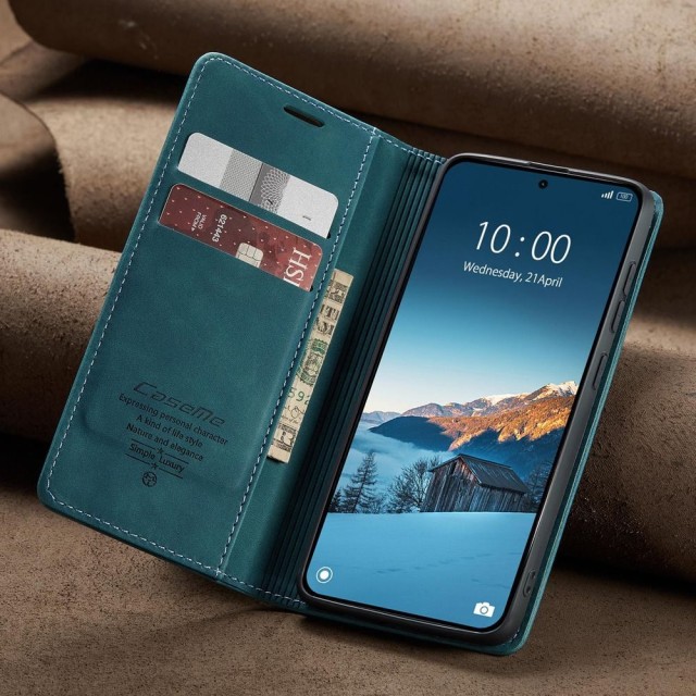 Чохол-книжка CaseMe Нубук для Xiaomi Redmi Note 15 Pro 4G бірюзовий