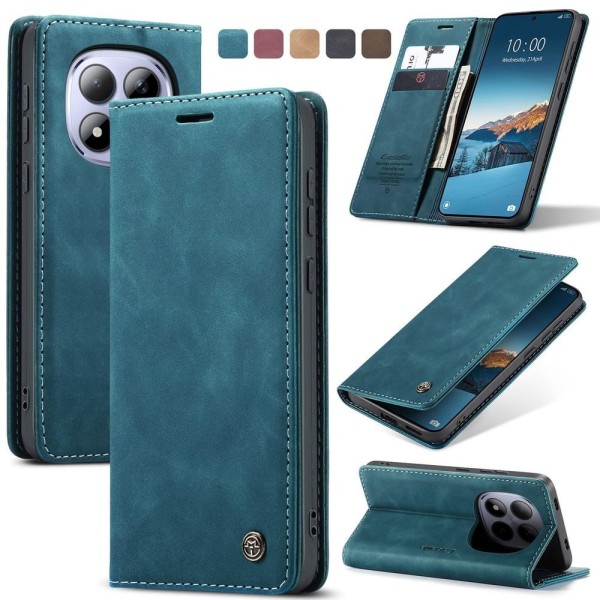 Чохол-книжка CaseMe Нубук для Xiaomi Redmi Note 15 Pro 4G бірюзовий