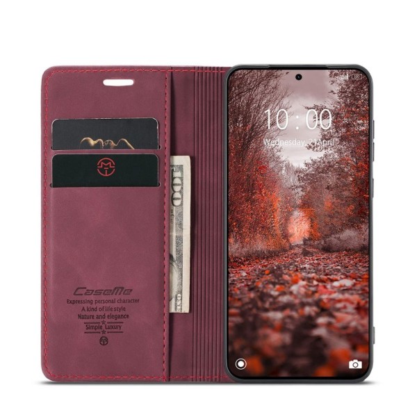 Чохол-книжка CaseMe Нубук для Xiaomi Redmi Note 15 Pro 5G бордовий