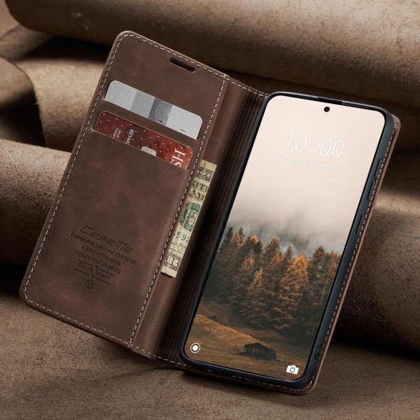 Чохол-книжка CaseMe Нубук для Xiaomi Redmi Note 15 Pro 5G темно-коричневий