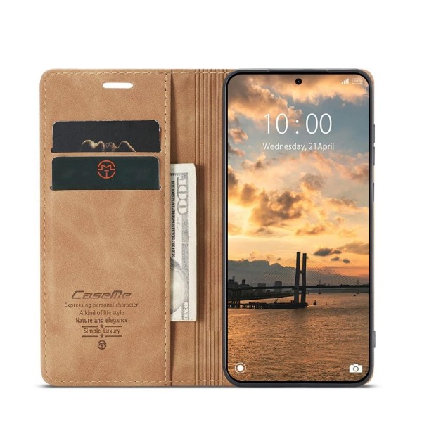 Чохол-книжка CaseMe Нубук для Xiaomi Redmi Note 15 Pro 5G світло-коричневий