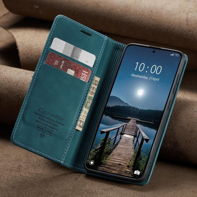 Чохол-книжка CaseMe Нубук для Xiaomi Redmi Note 15 Pro 5G бірюзовий