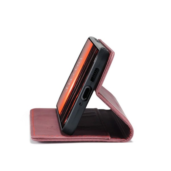 Чохол-книжка CaseMe Нубук для Xiaomi Redmi Note 15 Pro+ 5G бордовий