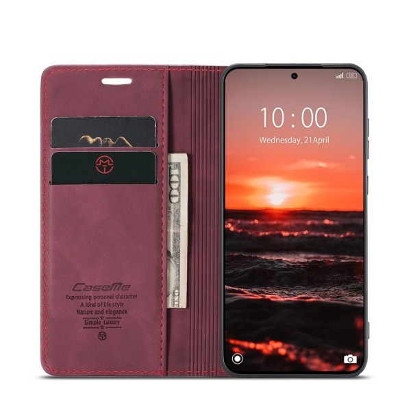 Чохол-книжка CaseMe Нубук для Xiaomi Redmi Note 15 Pro+ 5G бордовий