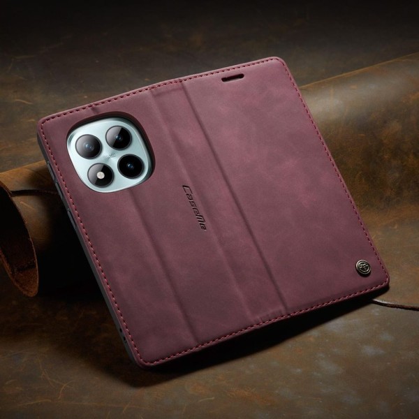 Чохол-книжка CaseMe Нубук для Xiaomi Redmi Note 15 Pro+ 5G бордовий