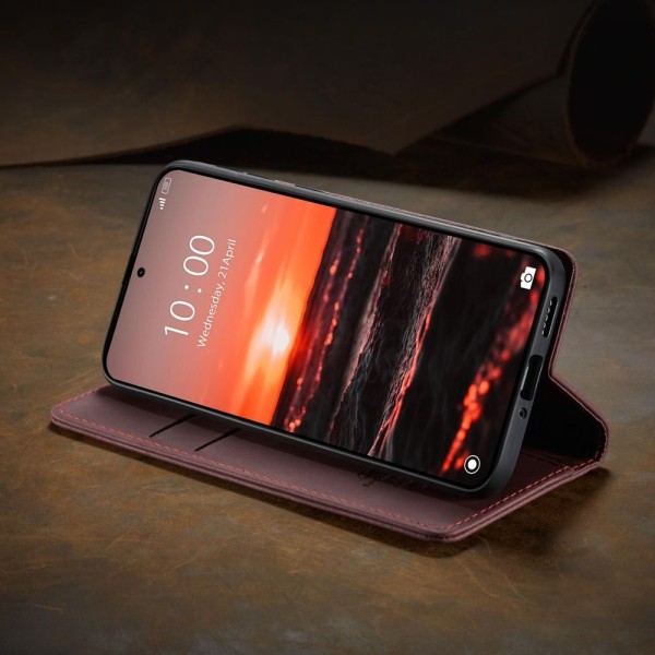 Чохол-книжка CaseMe Нубук для Xiaomi Redmi Note 15 Pro+ 5G бордовий