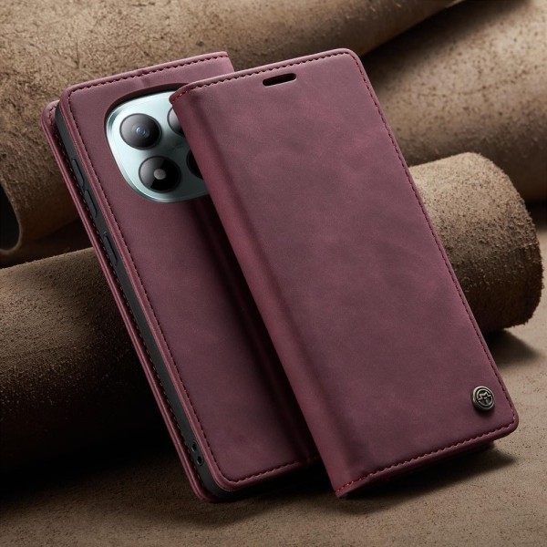 Чохол-книжка CaseMe Нубук для Xiaomi Redmi Note 15 Pro+ 5G бордовий