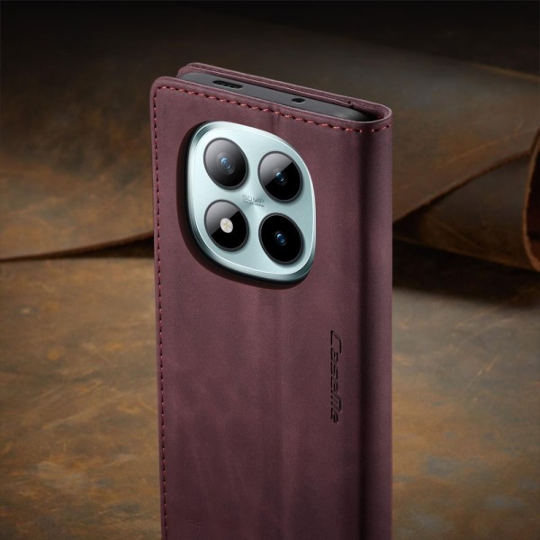Чохол-книжка CaseMe Нубук для Xiaomi Redmi Note 15 Pro+ 5G бордовий