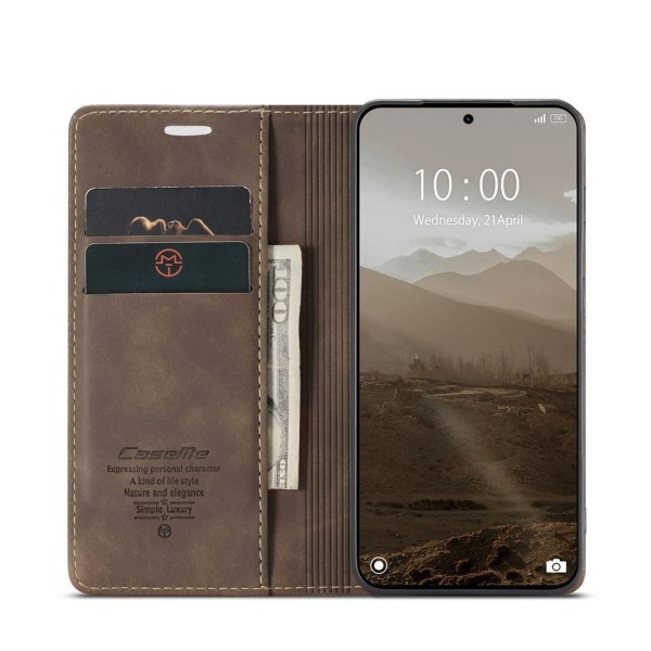 Чохол-книжка CaseMe Нубук для Xiaomi Redmi Note 15 Pro+ 5G темно-коричневий