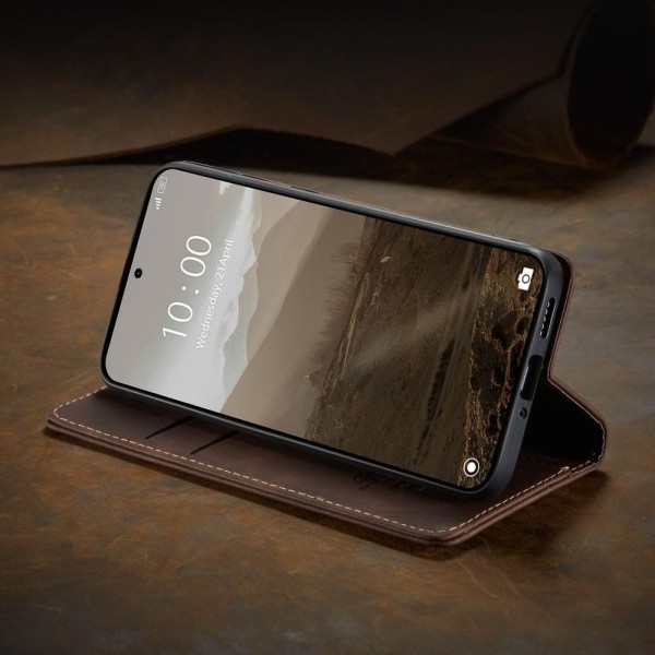 Чохол-книжка CaseMe Нубук для Xiaomi Redmi Note 15 Pro+ 5G темно-коричневий