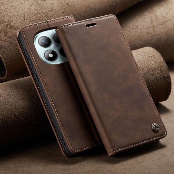 Чохол-книжка CaseMe Нубук для Xiaomi Redmi Note 15 Pro+ 5G темно-коричневий