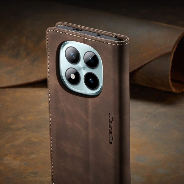 Чохол-книжка CaseMe Нубук для Xiaomi Redmi Note 15 Pro+ 5G темно-коричневий
