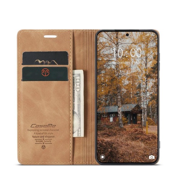 Чохол-книжка CaseMe Нубук для Xiaomi Redmi Note 15 Pro+ 5G світло-коричневий