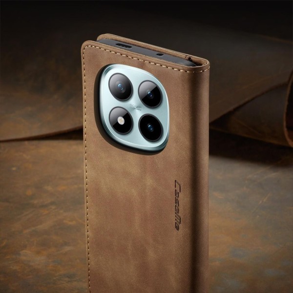 Чохол-книжка CaseMe Нубук для Xiaomi Redmi Note 15 Pro+ 5G світло-коричневий
