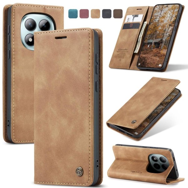 Чохол-книжка CaseMe Нубук для Xiaomi Redmi Note 15 Pro+ 5G світло-коричневий