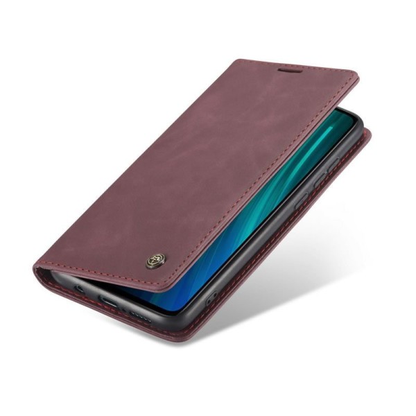Чохол-книжка CaseMe Нубук для Xiaomi Redmi Note 8 Pro бордовий