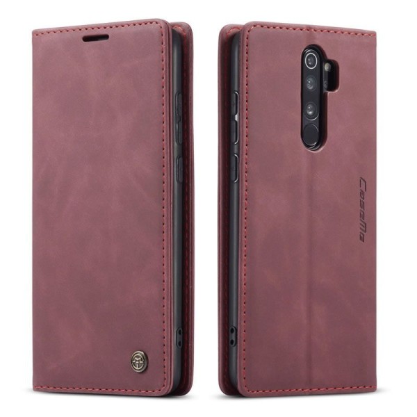 Чохол-книжка CaseMe Нубук для Xiaomi Redmi Note 8 Pro бордовий