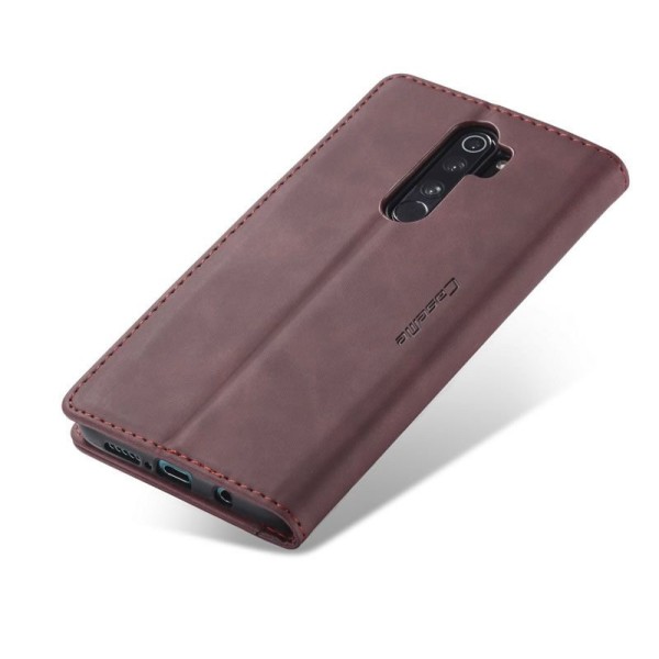 Чохол-книжка CaseMe Нубук для Xiaomi Redmi Note 8 Pro бордовий