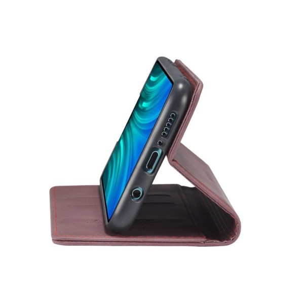 Чохол-книжка CaseMe Нубук для Xiaomi Redmi Note 8 Pro бордовий