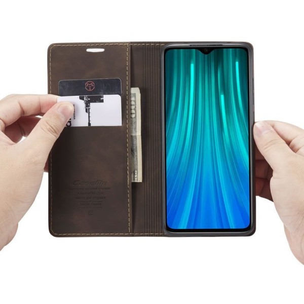 Чохол-книжка CaseMe Нубук для Xiaomi Redmi Note 8 Pro темно-коричневий