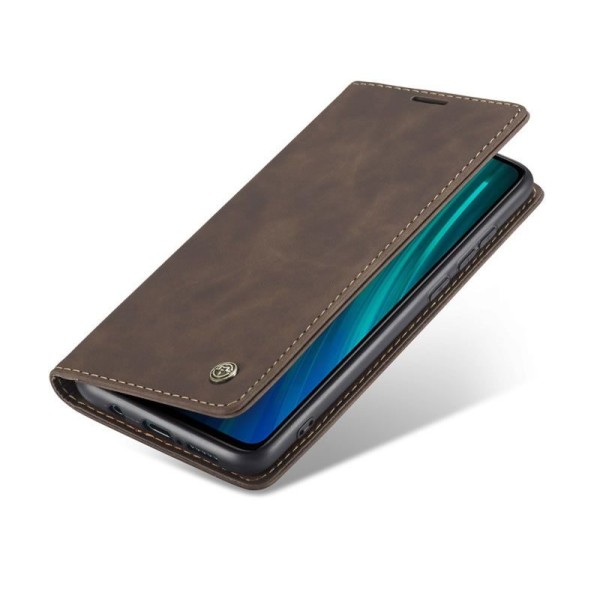 Чохол-книжка CaseMe Нубук для Xiaomi Redmi Note 8 Pro темно-коричневий