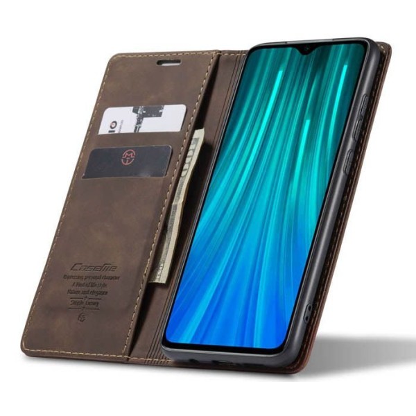 Чохол-книжка CaseMe Нубук для Xiaomi Redmi Note 8 Pro темно-коричневий
