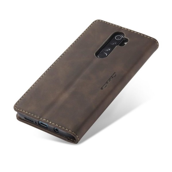 Чохол-книжка CaseMe Нубук для Xiaomi Redmi Note 8 Pro темно-коричневий