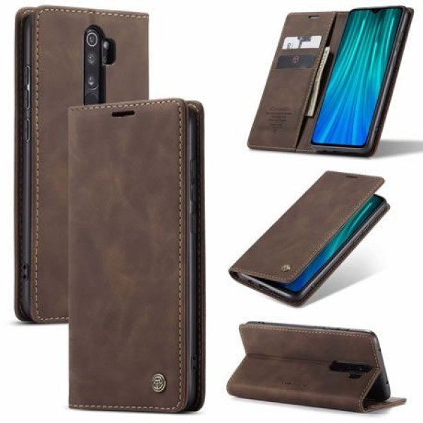 Чохол-книжка CaseMe Нубук для Xiaomi Redmi Note 8 Pro темно-коричневий
