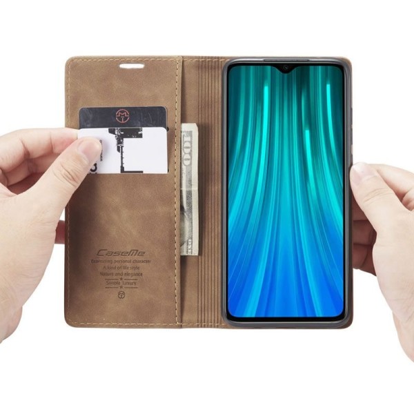 Чохол-книжка CaseMe Нубук для Xiaomi Redmi Note 8 Pro світло-коричневий