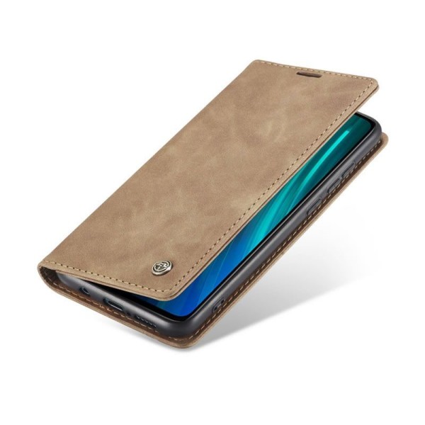 Чохол-книжка CaseMe Нубук для Xiaomi Redmi Note 8 Pro світло-коричневий